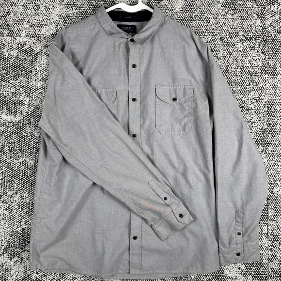 Roark Button Up Shirt Mens XL Long Sleeve Classic Fit Gray Organic Cotton  Blend - Picture 1 of 11